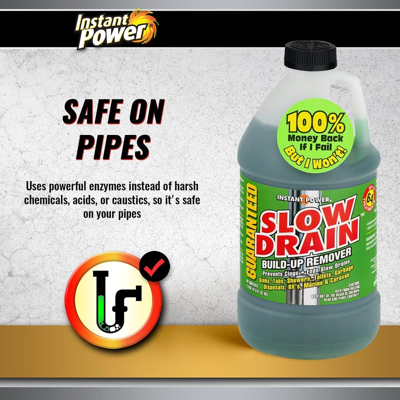 Instant Power 1907 Slow Drain Build Up Remover, 2 Liter - Effective Drain Cleaner - Image 5